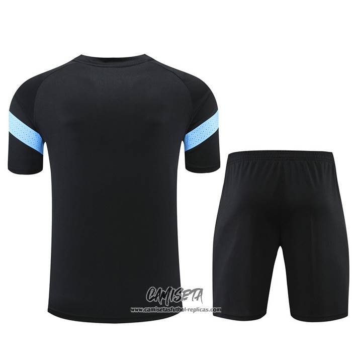 Chandal del Olympique Marsella 2022-2023 Manga Corta Negro - Pantalon Corto